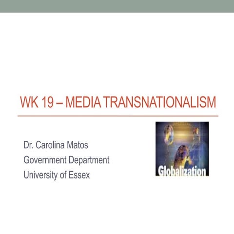 Wk 19 – Media Transnationalism