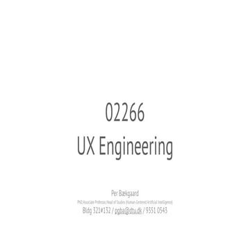 UX Engineering and Design Thinking – From User Stories to Prototyping