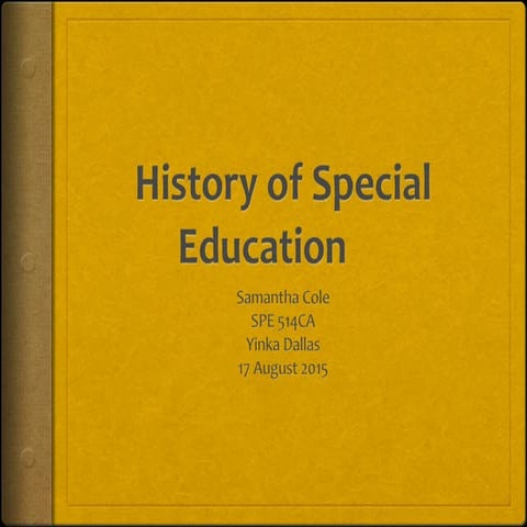 History of Special Education