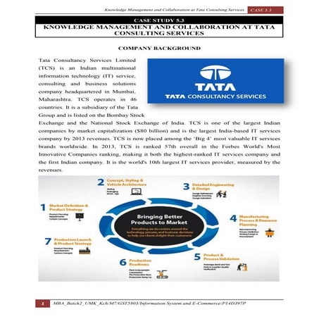 Case 5.3 - Knowledge Management and Collaboration at Tata Consulting Services