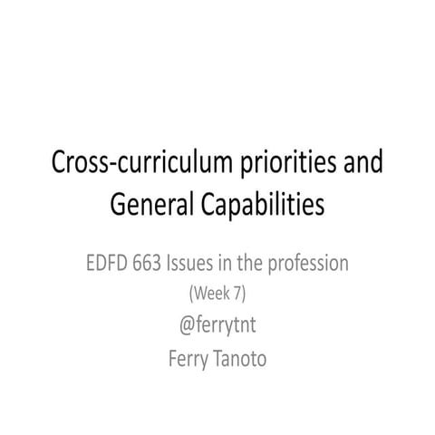Cross Curriculum and General Capabilities