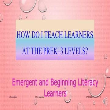 Meeting the Needs of Literacy Learners in PreK-3 Classrooms