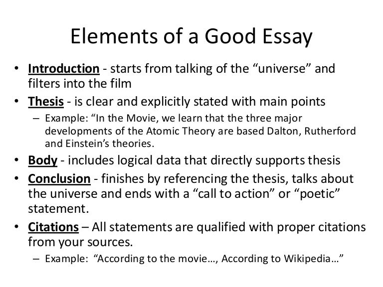 elements of an academic essay