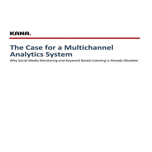 MultiChannel Analytics | PDF
