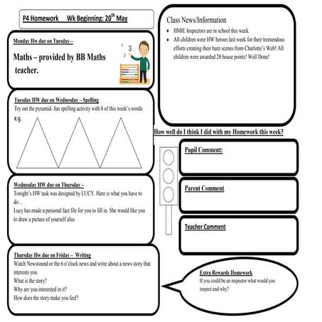 Wk beginning 20th may homework