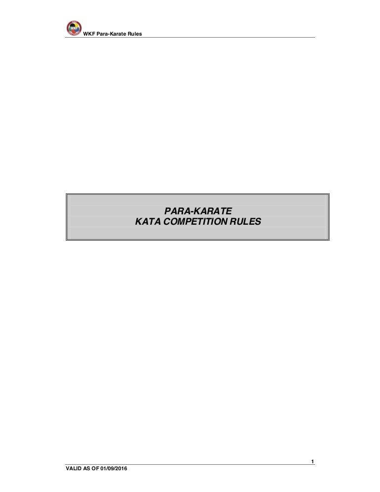 WKF ParaKarateRules