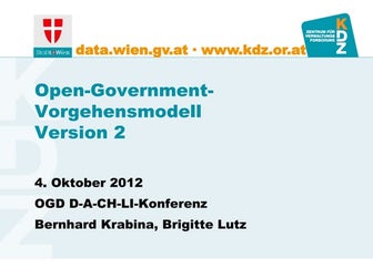 KDZ & Stadt Wien, Open Government Vorgehensmodell
