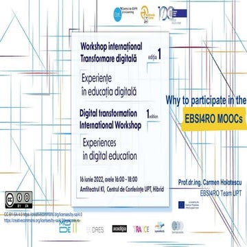 Why to participate in the EBSI4RO MOOCs