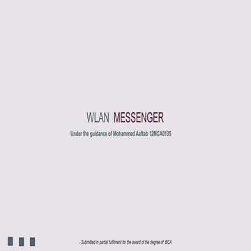 Wlan messenger - Android Based Application 