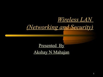 Wlan networking and security