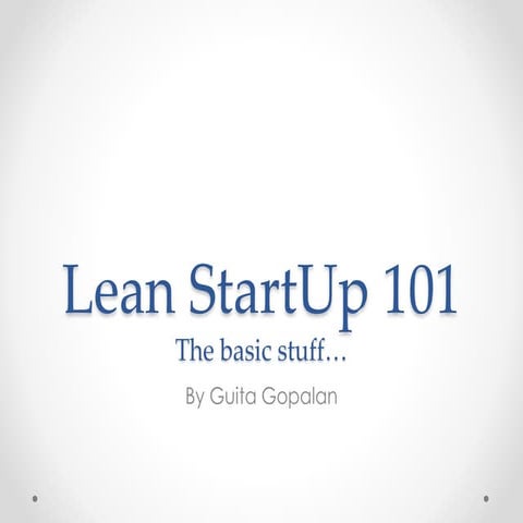 Lean Startup101 2014-05-07