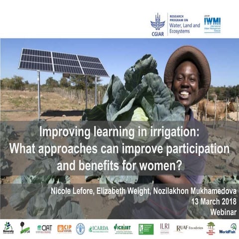 Improving learning in irrigation:  What approaches can improve participation ...