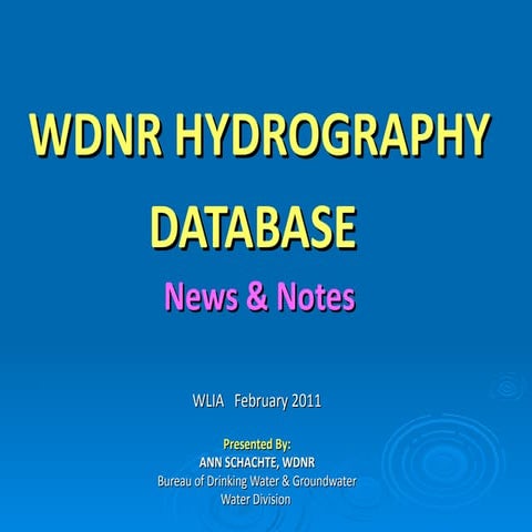 WDNR Hydrography Geodatabase