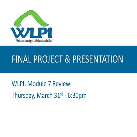 WLPI Final Project webinar review