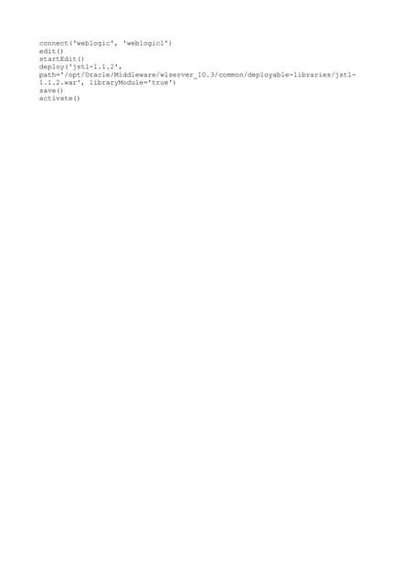 Wlst deployment library