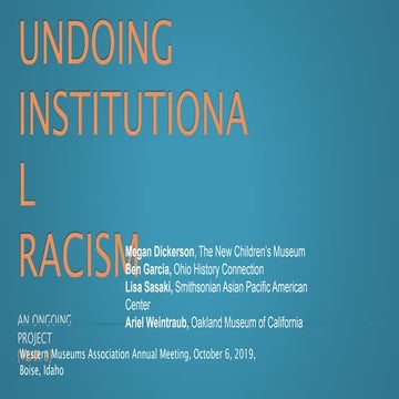 Undoing Institutional Racism: An Ongoing Project (Year 3)