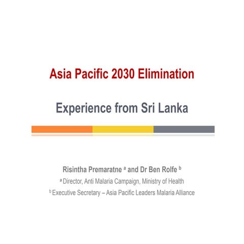 Eradication of Malaria from Sri Lanka