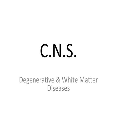 Diagnostic Imaging of Degenerative & White Matter Diseases