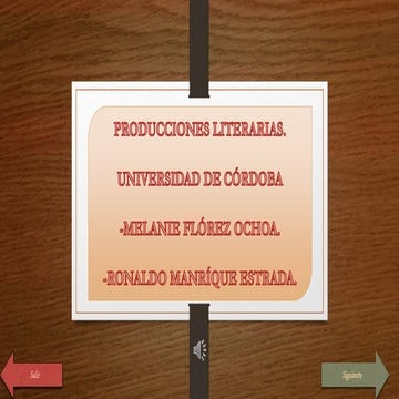 Producciones literarias.