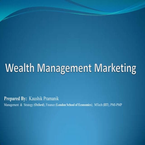 Wealth Management Marketing High Level Operational View