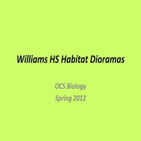 Alamance/Williams HS OCS Bio Habitat Dioramas