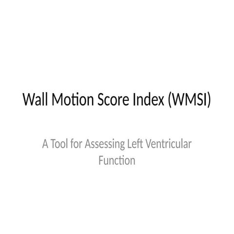 Wall motion severity index  17 segment model