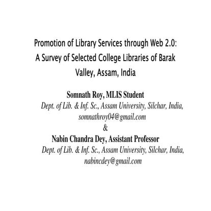 Wnl 178 promotion of library services by ncdey
