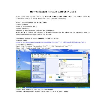 Wobd2 how to install renault can clip v151
