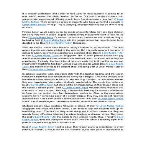 Woes for o level maths tuition