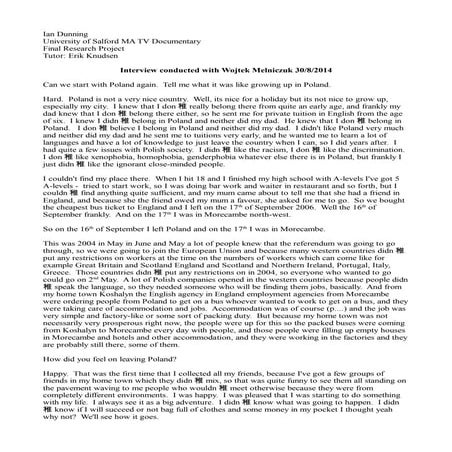 Wojtek interview transcript | DOC