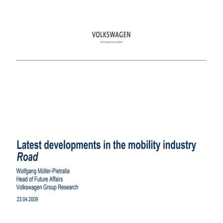 Wolfgang müller pietralla latest developents ind the mobility industry road-world tourism forum luc