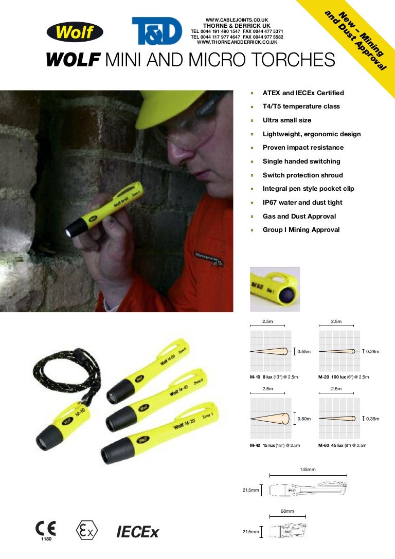Wolf M60 Mini Torch Hazardous Area Torches, Zone 1 Zone 2, ATEX E…