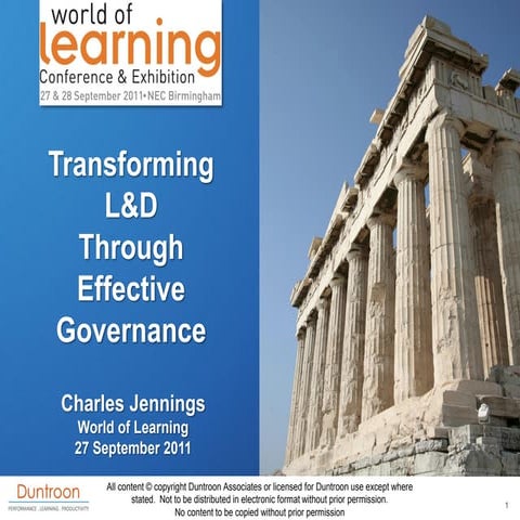 Learning Transformation & Governance