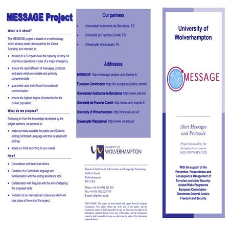 Message project leaflet