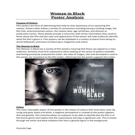 Woman in Black Poster Textual Analysis