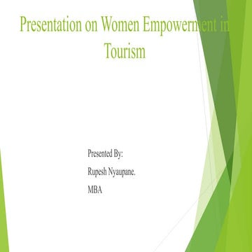 Women empowerment in tourism