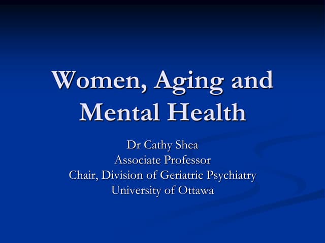 Women, Aging, and Mental Health