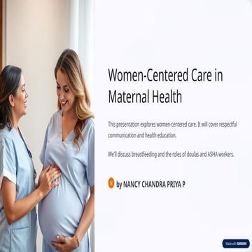 Comprehensive Women-Centered Care in Maternal Health: Communication ...