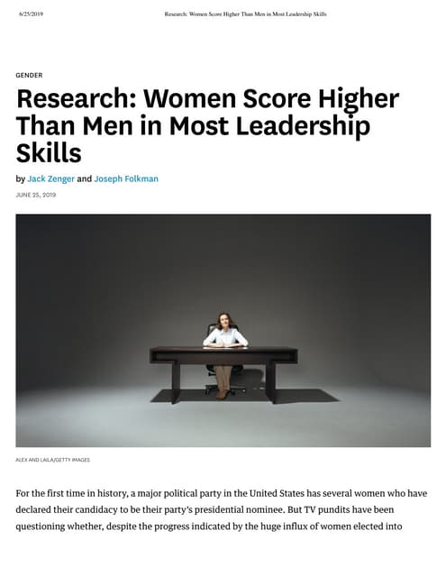 How Men and Women Differ Across Leadership Traits