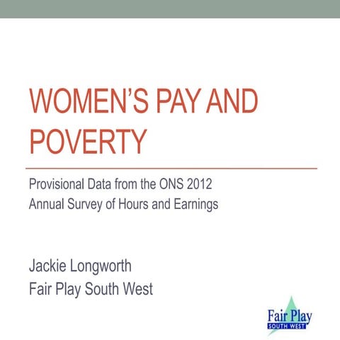 Women's pay and poverty