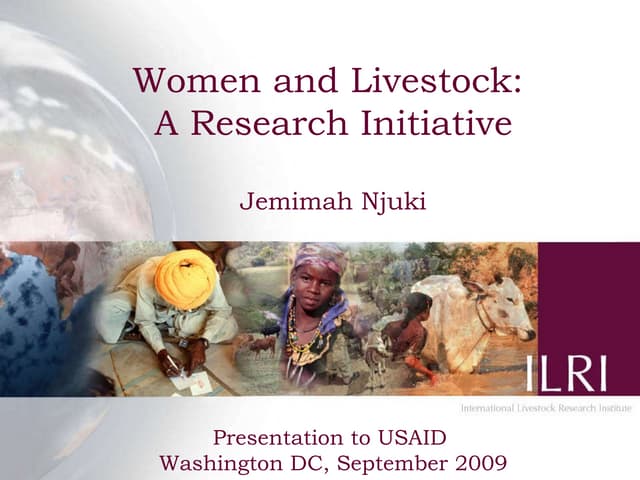 Women and livestock:  a research initiative