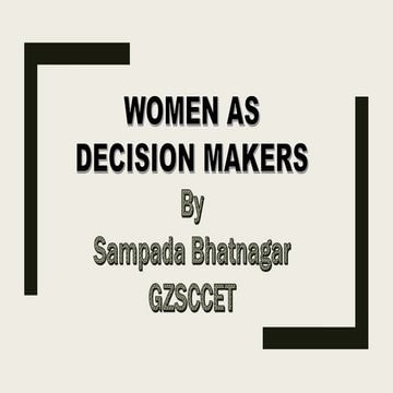 Women as decision makers