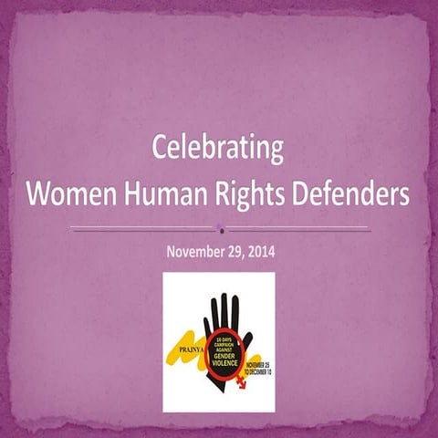 Celebrating Women Human Rights Defenders 