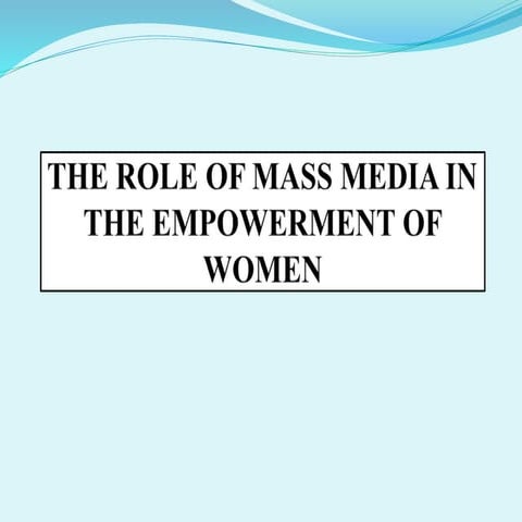 role of mass media in women empowerment