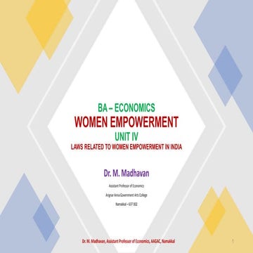 Women empowerment unit-iv - laws related to women empowerment