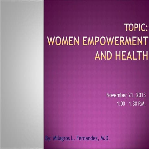 Women empowerment and health