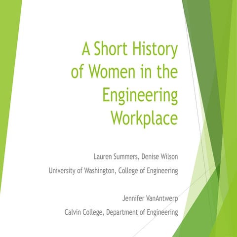 Women in the Engineering Workplace