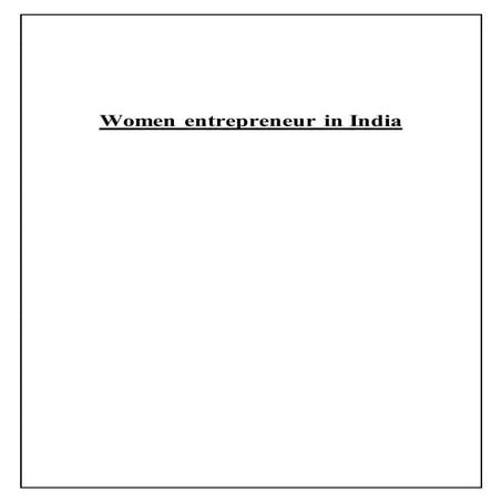 Women enterpreneur in india