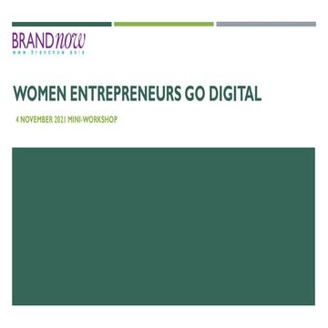 Women Entrepreneurs Go Digital Online Presentation 4Nov21