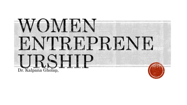 Women Entrepreneurship by Ritesh Gholap..